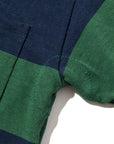 Battenwear Pocket Rugby Shirt Green x Navy Stripe