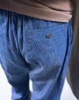 Cale Cotton Linen Denim Blue Pant