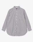 Engineered Garments 19 Century BD White/Brown Stripe Cotton Broadcloth