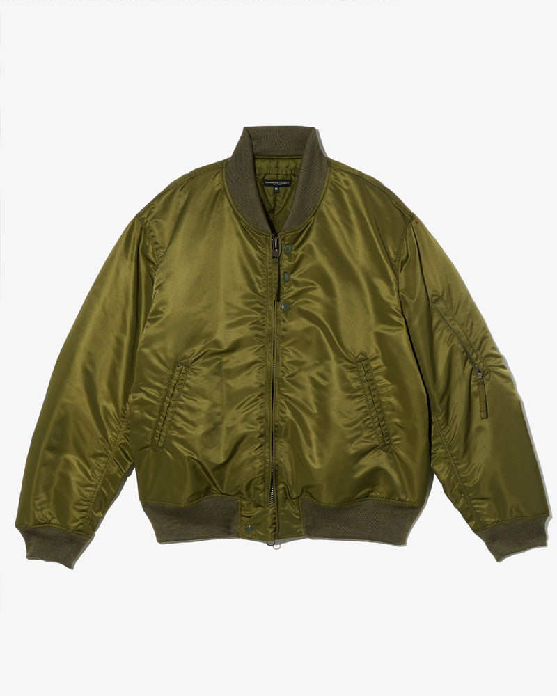 Engineered Garments Aviator Jacket Olive Flight Satin Nylon – Big
