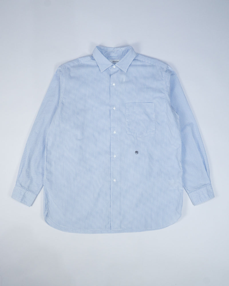 Nanamica regular Collar Stripe Wind Shirt Sax – Big Trouble Store