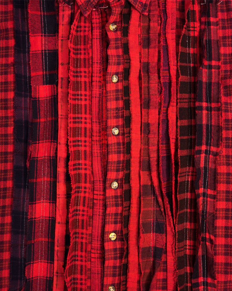 Needles Rebuild Flannel Shirt Ribbon Overdye Red Small