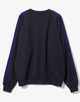 Needles Track Crew Neck Shirt Navy Poly Smooth