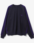 Needles Track Crew Neck Shirt Navy Poly Smooth