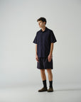Thom Morison Short Sleeve Shirt Navy Seersucker