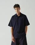 Thom Morison Short Sleeve Shirt Navy Seersucker