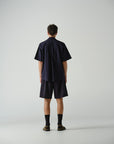 Thom Morison Short Sleeve Shirt Navy Seersucker