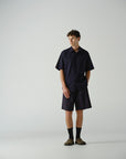 Thom Morison Short Sleeve Shirt Navy Seersucker