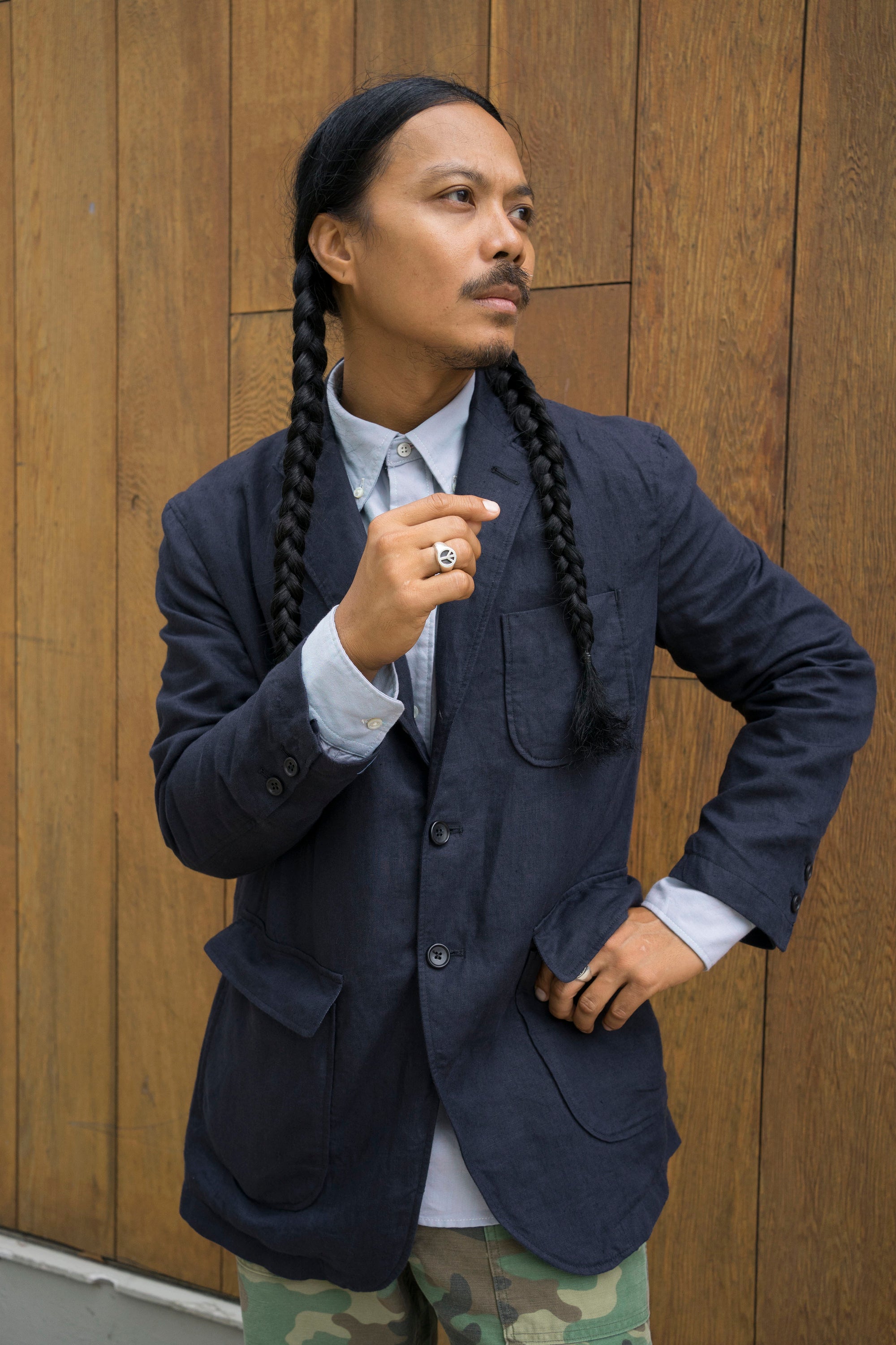 Engineered Garments Ivy Blazer Navy Linen Twill 