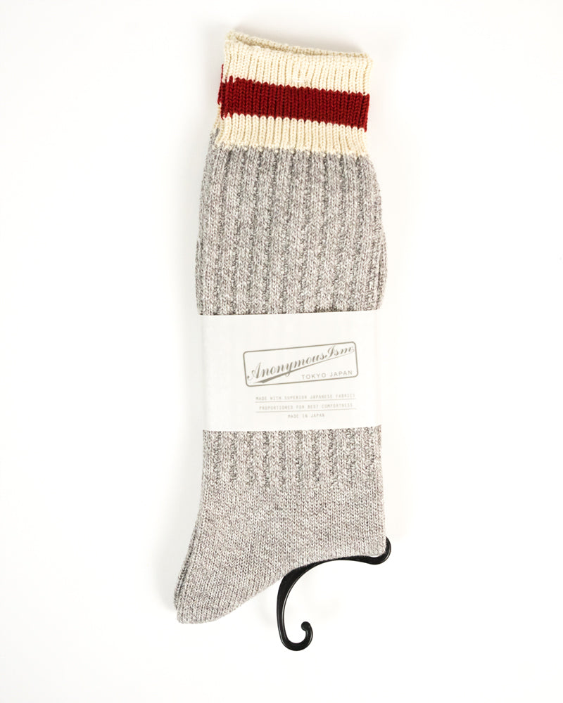 Anonymous Ism Tuff Cuff Stripes Crew Light Grey Melange