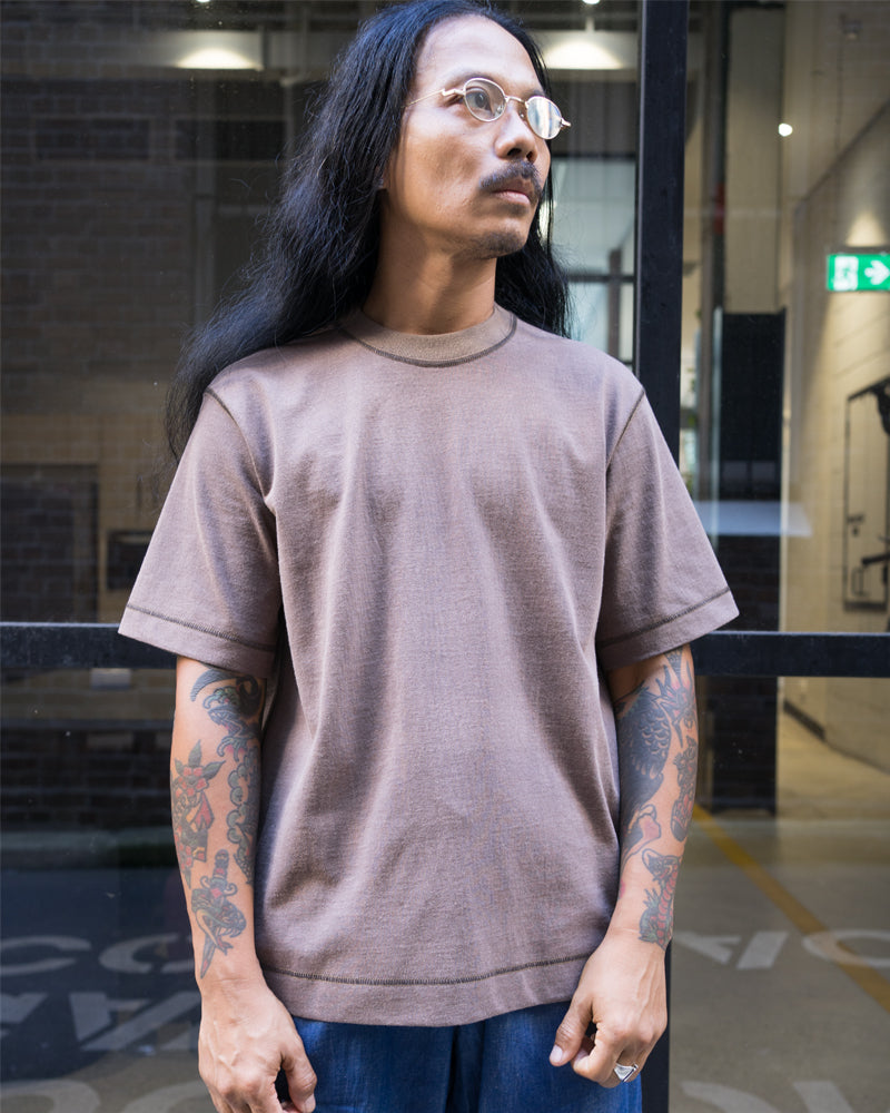 Cale Hollow Yarn Jersey Tee Brown