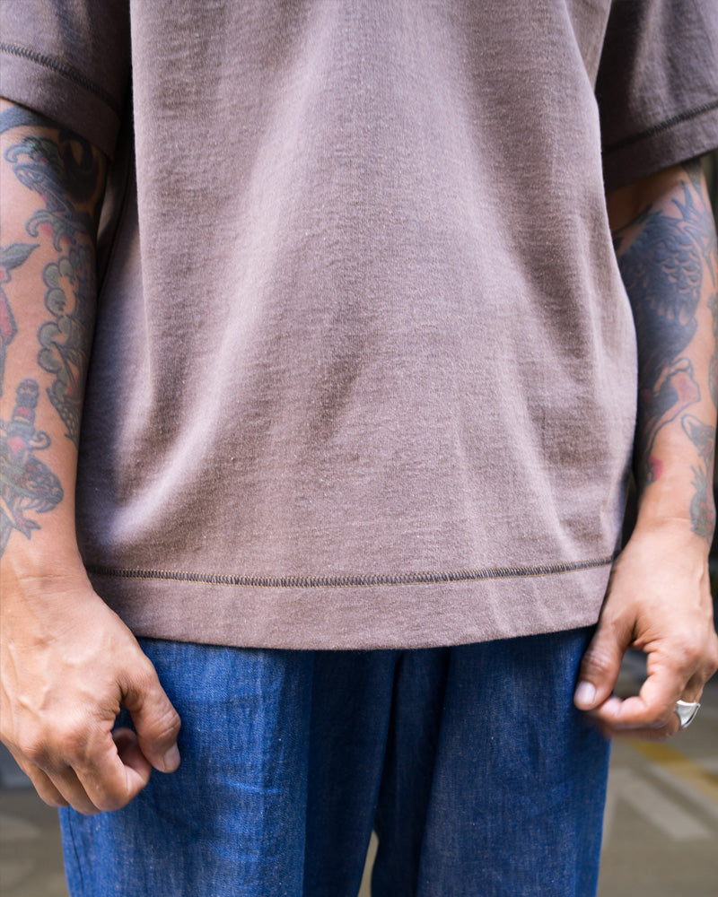 Cale Hollow Yarn Jersey Tee Brown