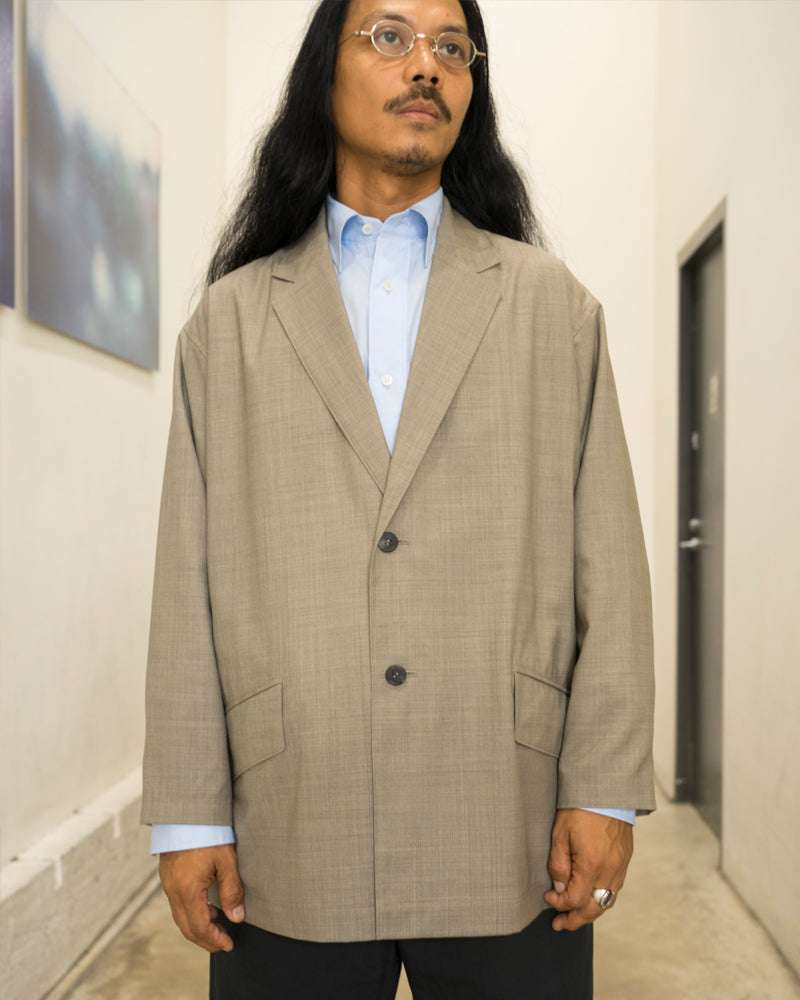 Cale Tropical Wool Beige Jacket