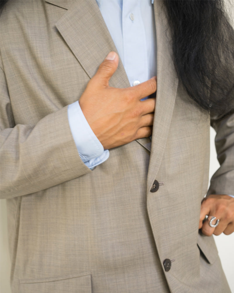 Cale Tropical Wool Beige Jacket