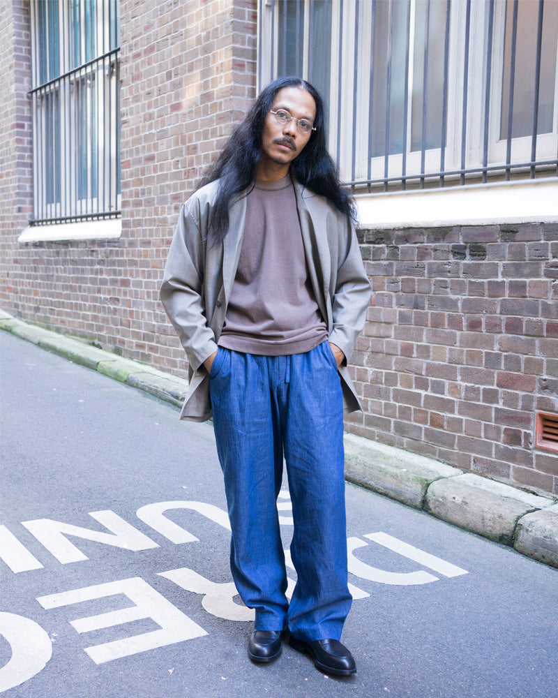 Cale Cotton Linen Denim Blue Pant