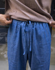 Cale Cotton Linen Denim Blue Pant