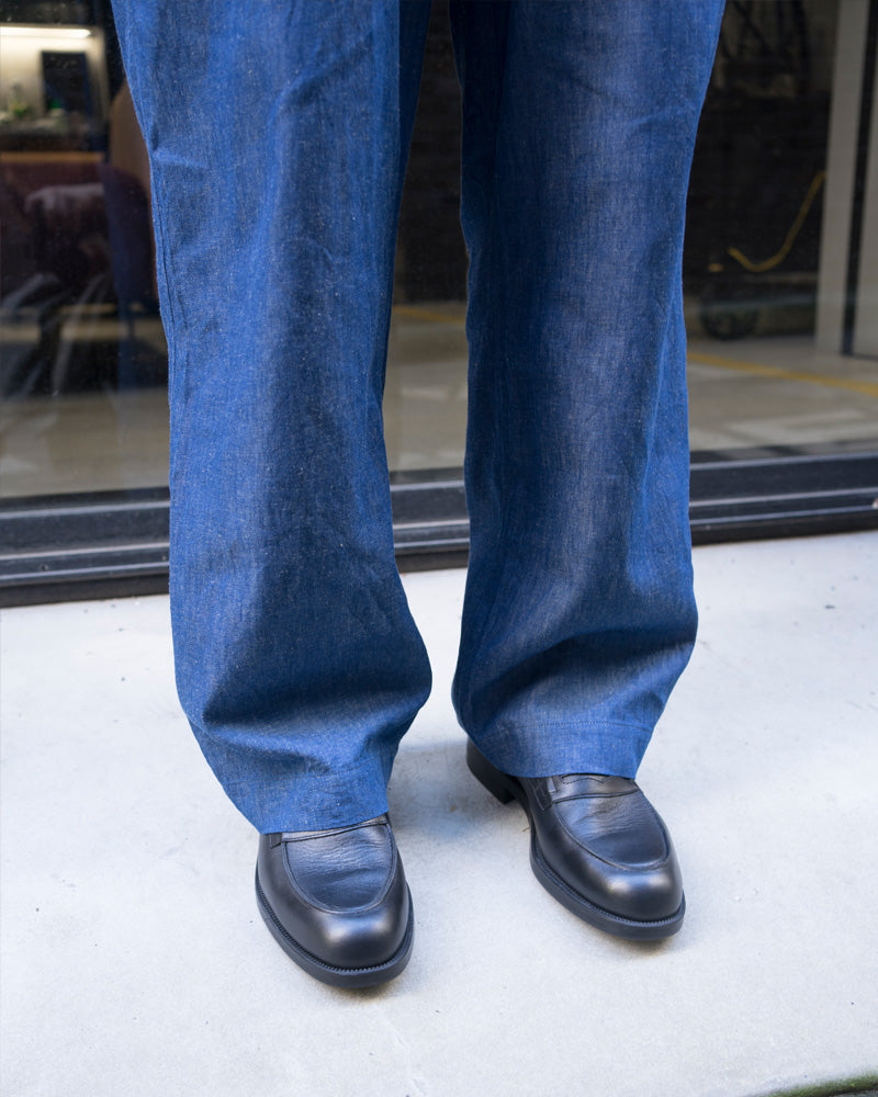 Cale Cotton Linen Denim Blue Pant