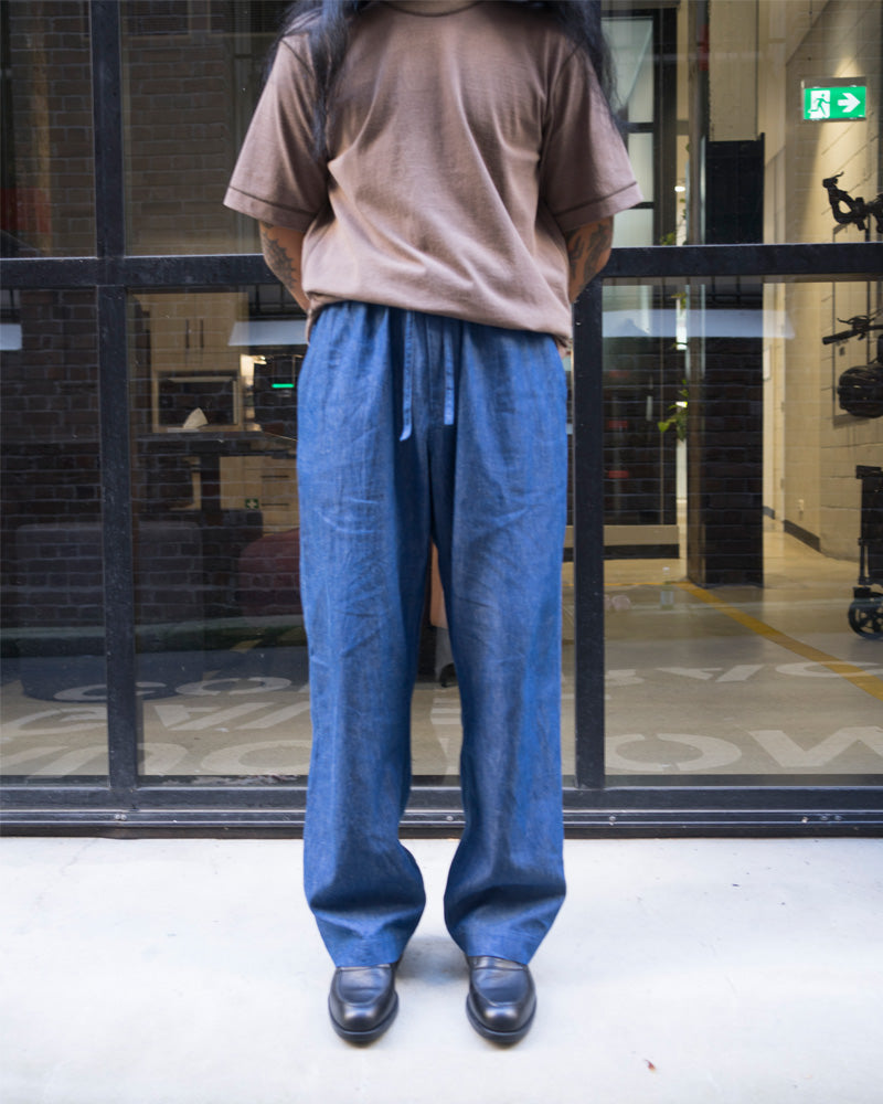 Cale Cotton Linen Denim Blue Pant