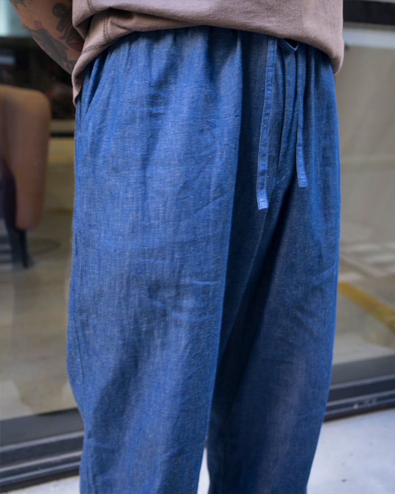 Cale Cotton Linen Denim Blue Pant