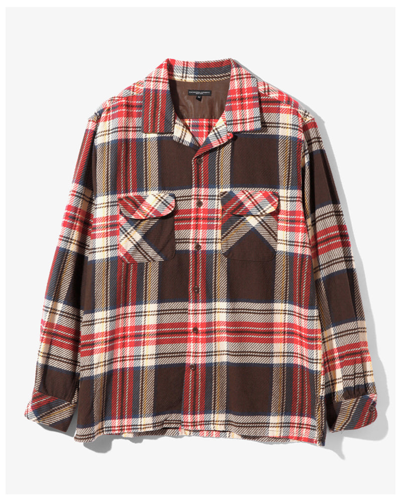 Engineered Garments Classic Shirt Brown Cotton Heavy Twill Plaid