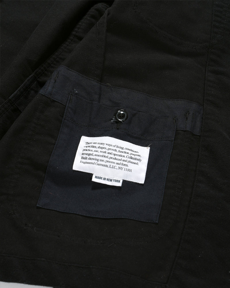 Engineered Garments Bedford Jacket Black Cotton Moleskin