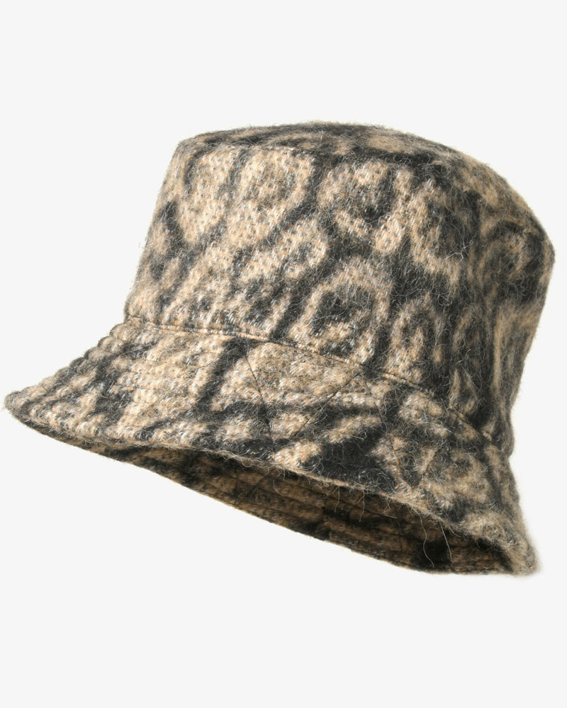 Engineered Garments Bucket Hat Poly Wool Leopard Jacquard Large