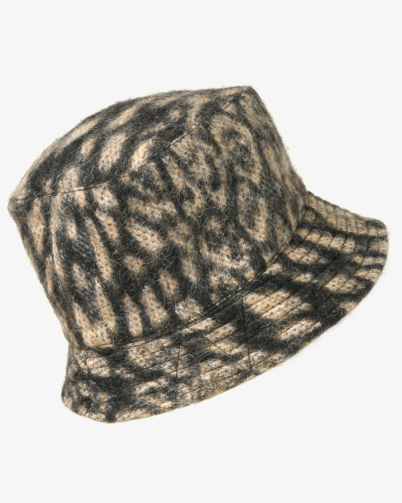 Engineered Garments Bucket Hat Poly Wool Leopard Jacquard Large