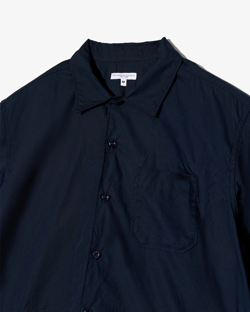 Engineered Garments Camp Shirt Dark Navy Cotton Broadcloth