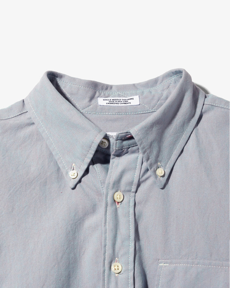 Engineered Garments Ivy BD Shirt Blue Cotton Iridescent 