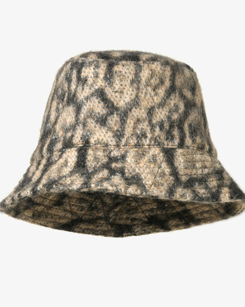 Engineered Garments Bucket Hat Poly Wool Leopard Jacquard Large