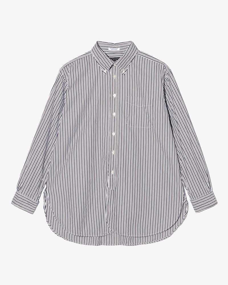 Engineered Garments 19 Century BD White/Brown Stripe Cotton Broadcloth