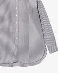 Engineered Garments 19 Century BD White/Brown Stripe Cotton Broadcloth