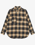 Engineered Garments Work Shirt Khaki Cotton Heavy Shadow Plaid Flannel