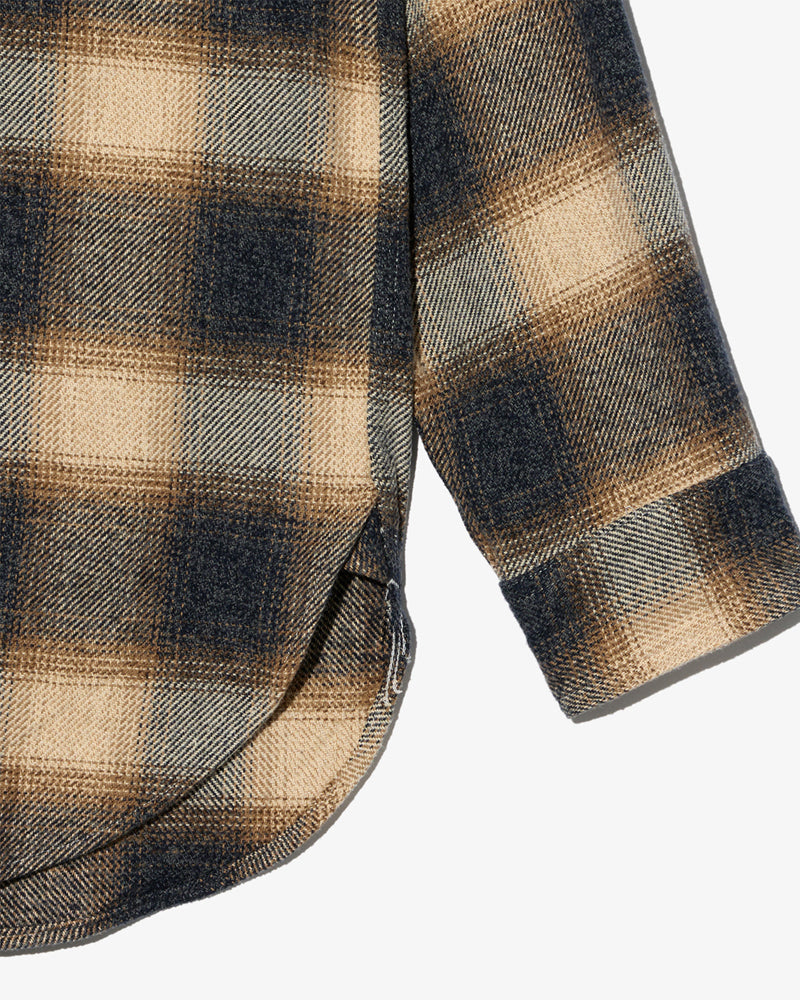 Engineered Garments Work Shirt Khaki Cotton Heavy Shadow Plaid Flannel