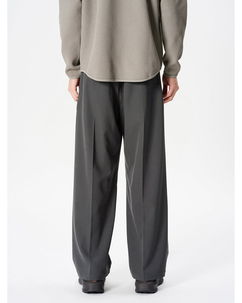 Goldwin One Tuck Straight Wool Pant Charcoal Gray