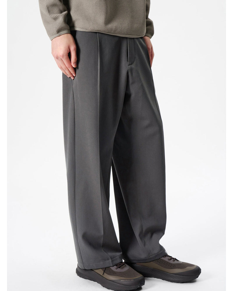 Goldwin OneTuck Wool Pants GL73177 チャコール Goldwin One Tuck Straight Wool Pant Charcoal Gray – Big Trouble Store