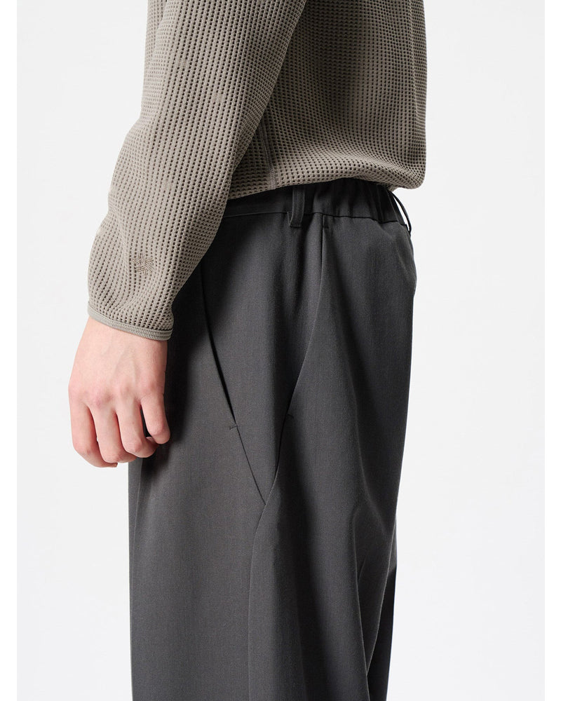 Goldwin One Tuck Straight Wool Pant Charcoal Gray