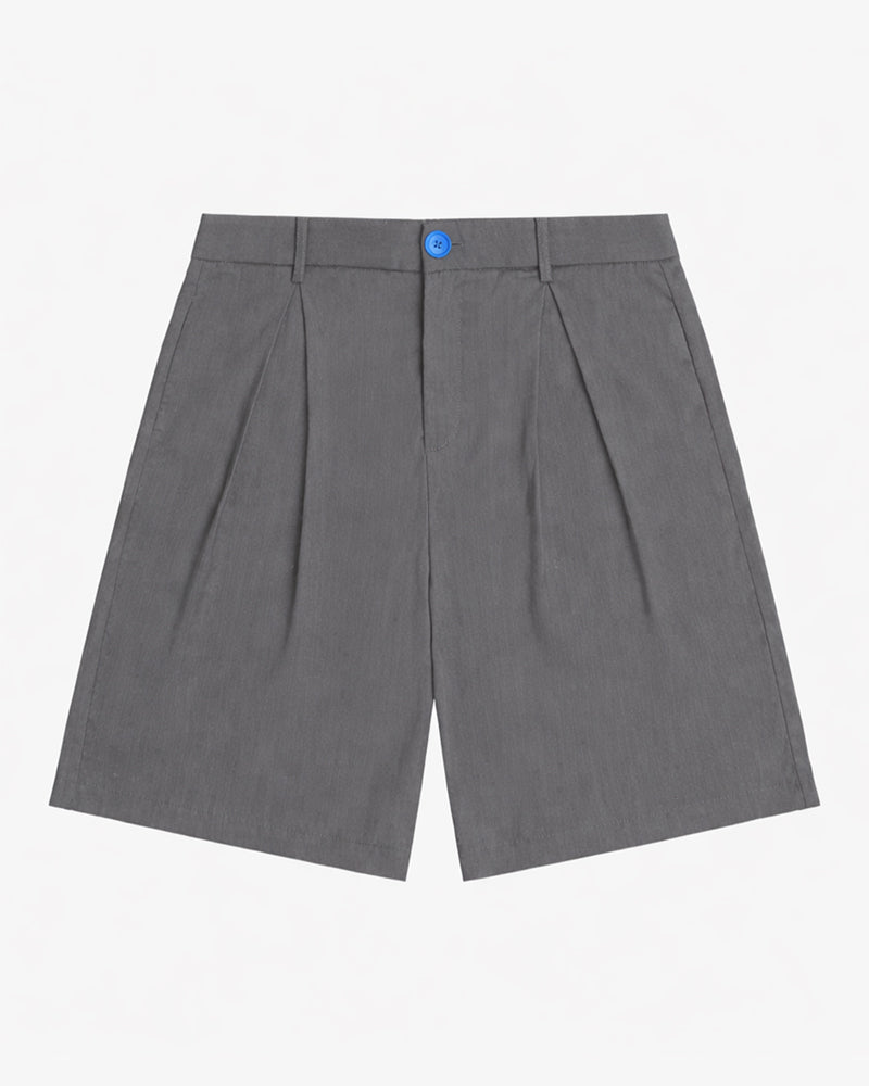 Honour Heritage Script Pleated Shorts Grey