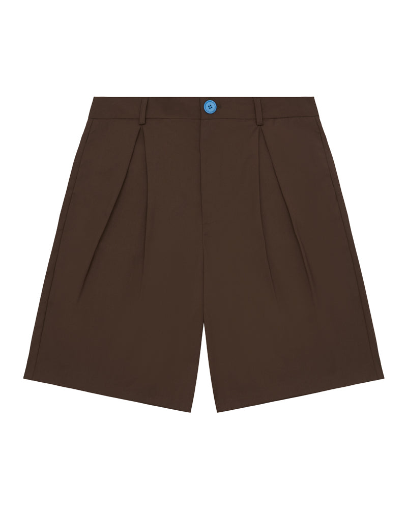 Honour Heritage Script Pleated Shorts Brown