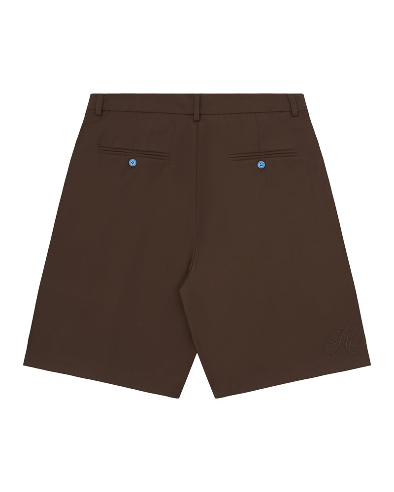 Honour Heritage Script Pleated Shorts Brown