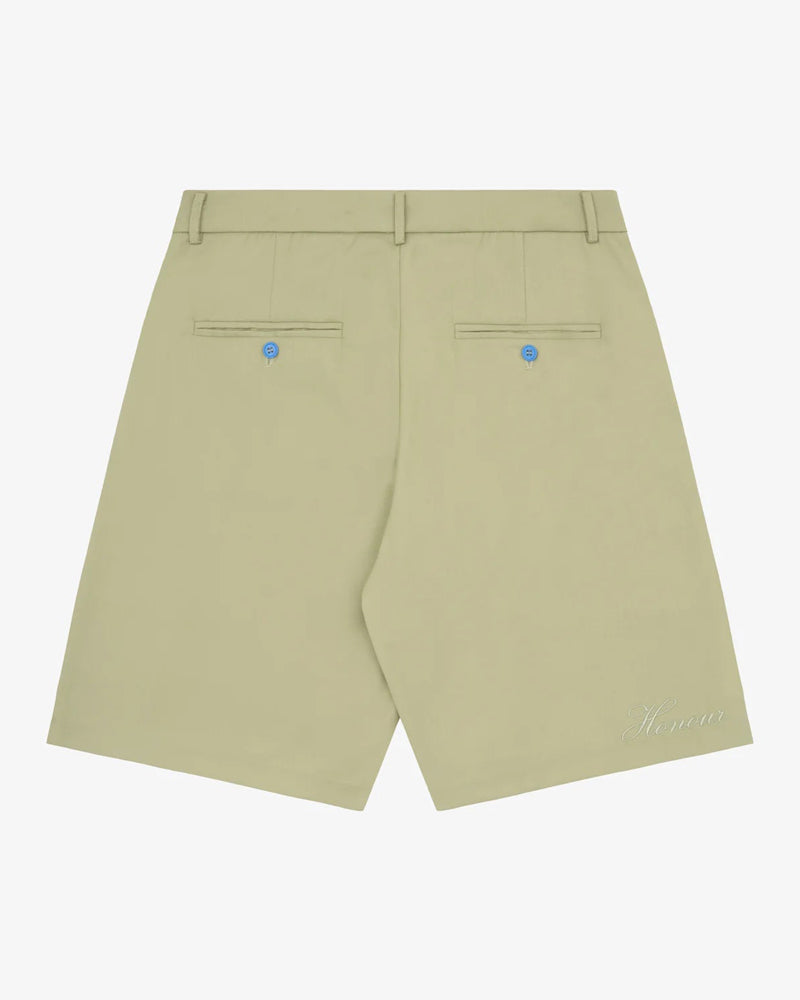 Honour Heritage Script Pleated Shorts Khaki