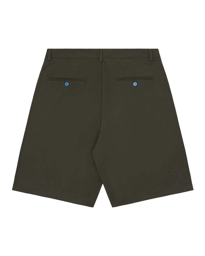 Honour Heritage Script Pleated Shorts Olive