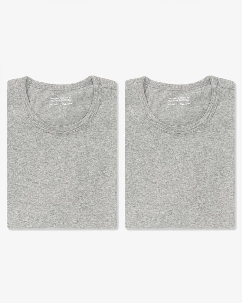 Lady White T-Shirt Two Pack Heather Grey