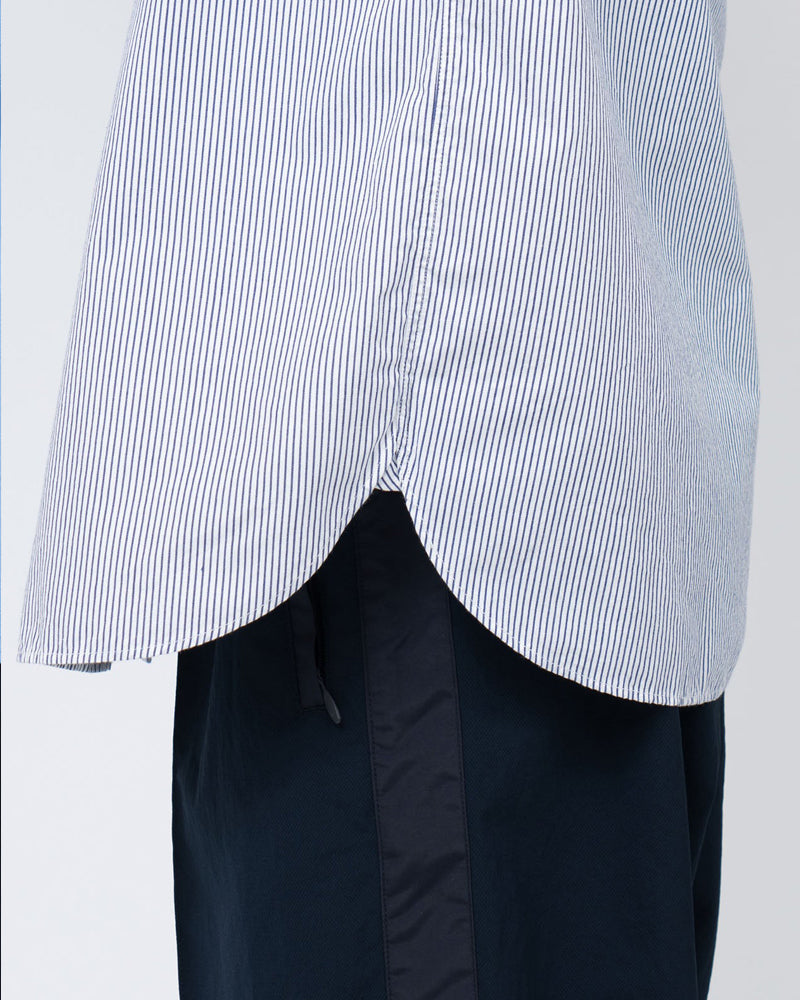 Nanamica regular Collar Stripe Wind Shirt Navy