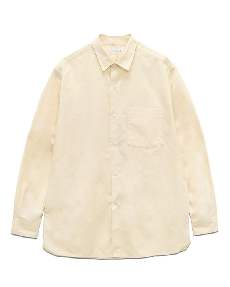 Nanamica Regular Collar Stripe Wind Shirt Cream Yellow