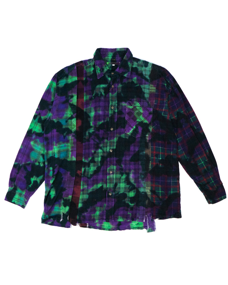 Rebuild by Needles Flannel 7 Cuts Shirt Uneven Dye Large