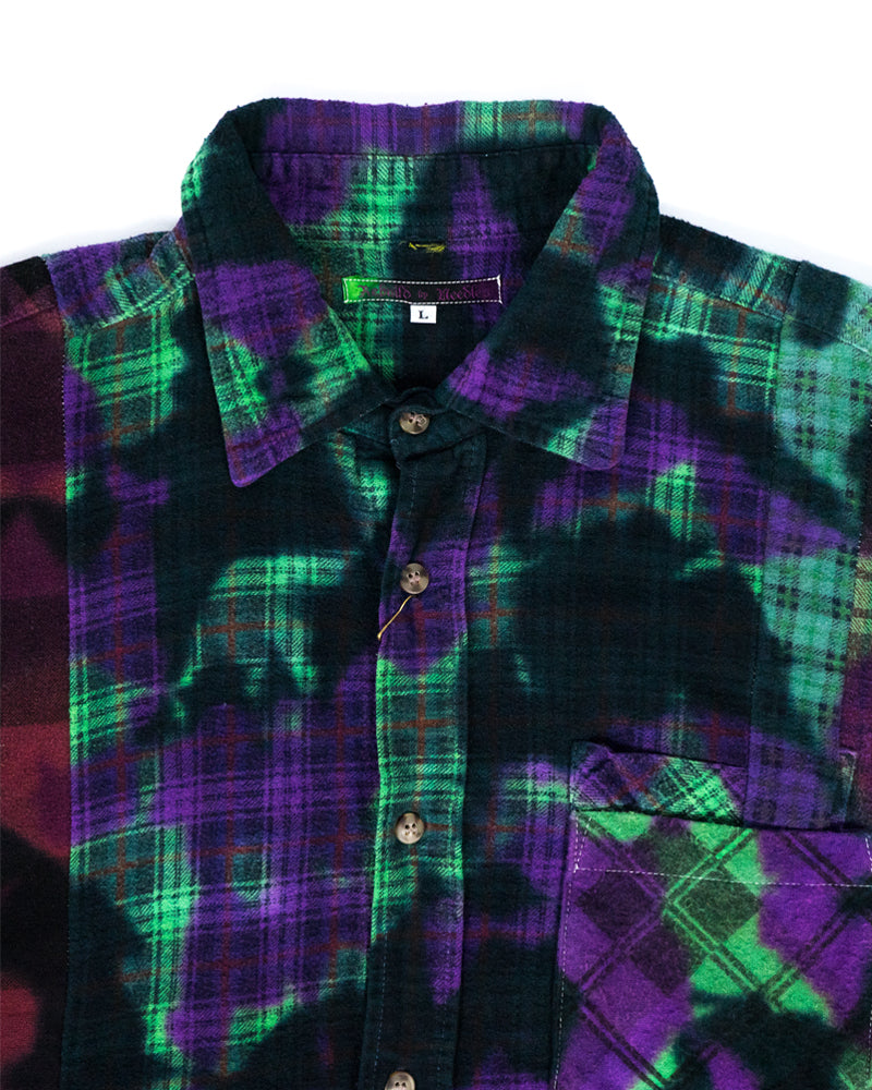 Rebuild by Needles Flannel 7 Cuts Shirt Uneven Dye Large