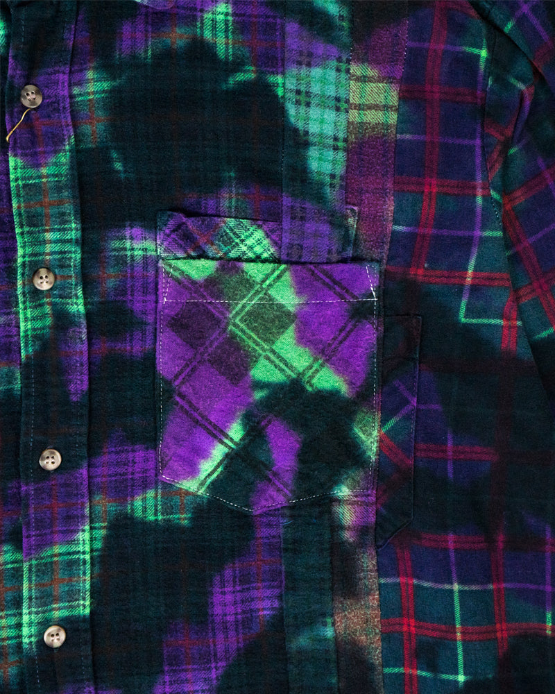 Rebuild by Needles Flannel 7 Cuts Shirt Uneven Dye Large