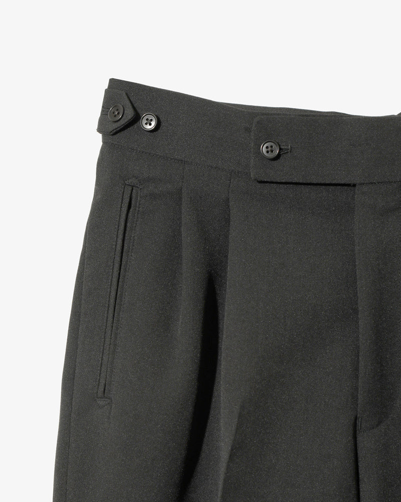 Needles Side Tab Tucked Trouser Poly Double Cloth Black 