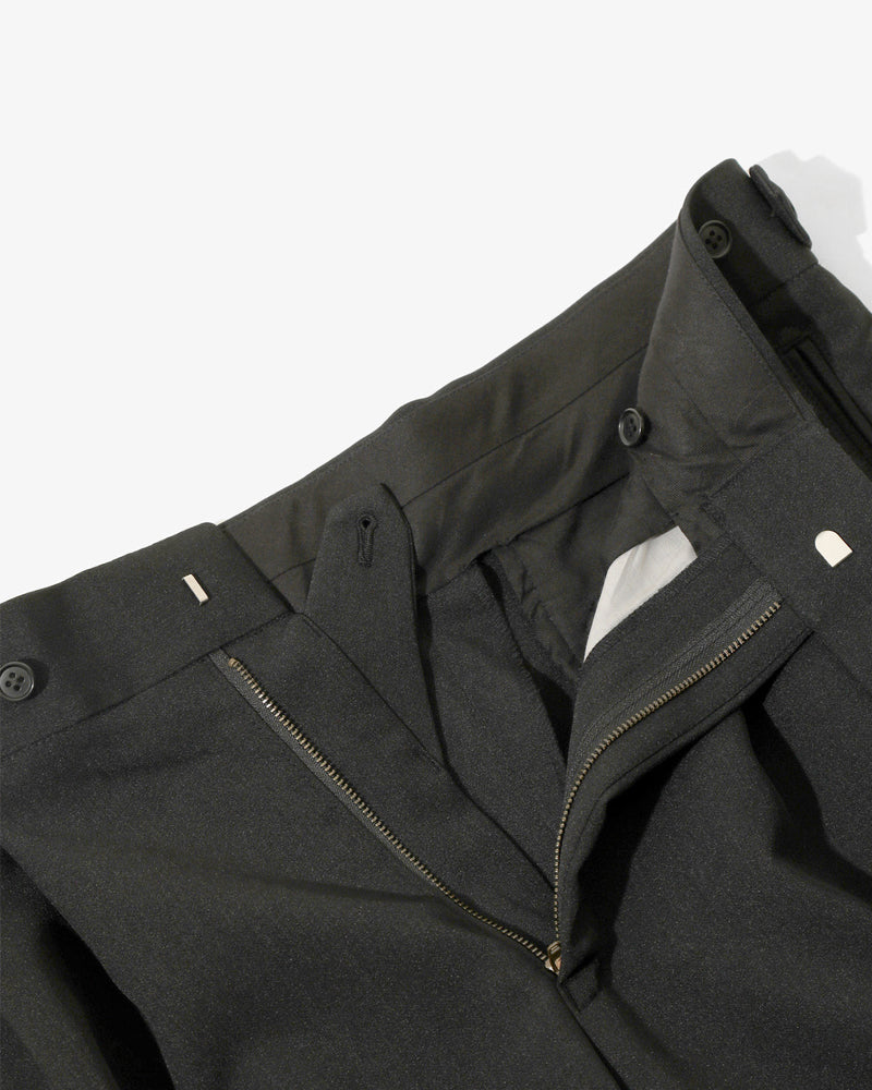 Needles Side Tab Tucked Trouser Poly Double Cloth Black 
